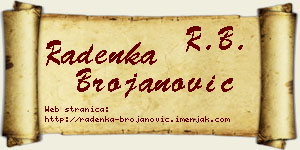 Radenka Brojanović vizit kartica
